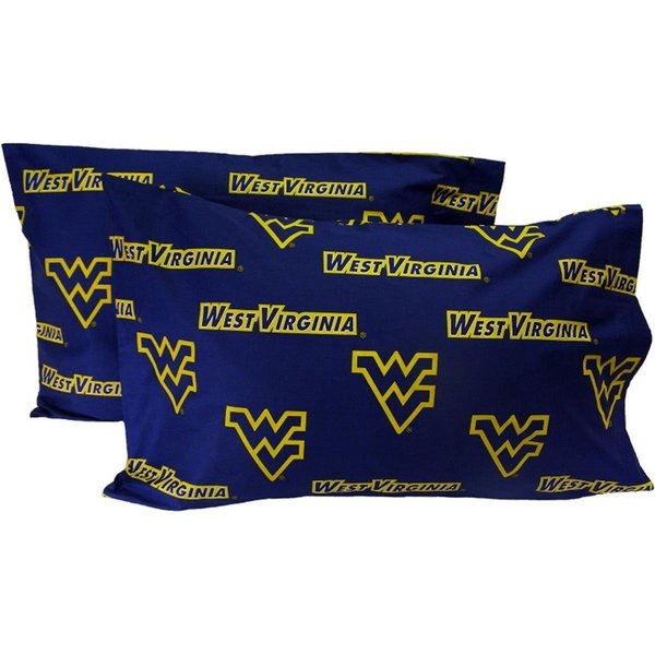 College Covers College Covers WVAPCSTPR West Virginia Printed Pillow Case- Set of 2- Solid WVAPCSTPR